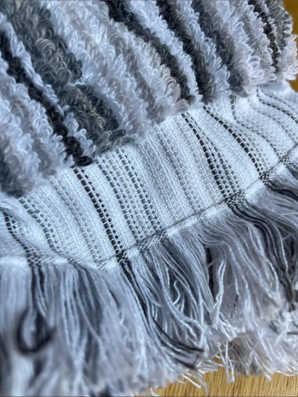 🛁Brooks Brothers Gray & White Striped Cotton Turkish Tip Towels ..NWT